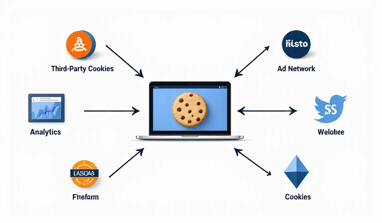 Vizualizace souborů cookie třetích stran a jejich interakce s webovými stránkami